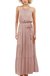 Maxi Halter Tiered Dress