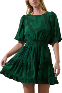 Benti Abstract Suma Ruffle Mini Dress