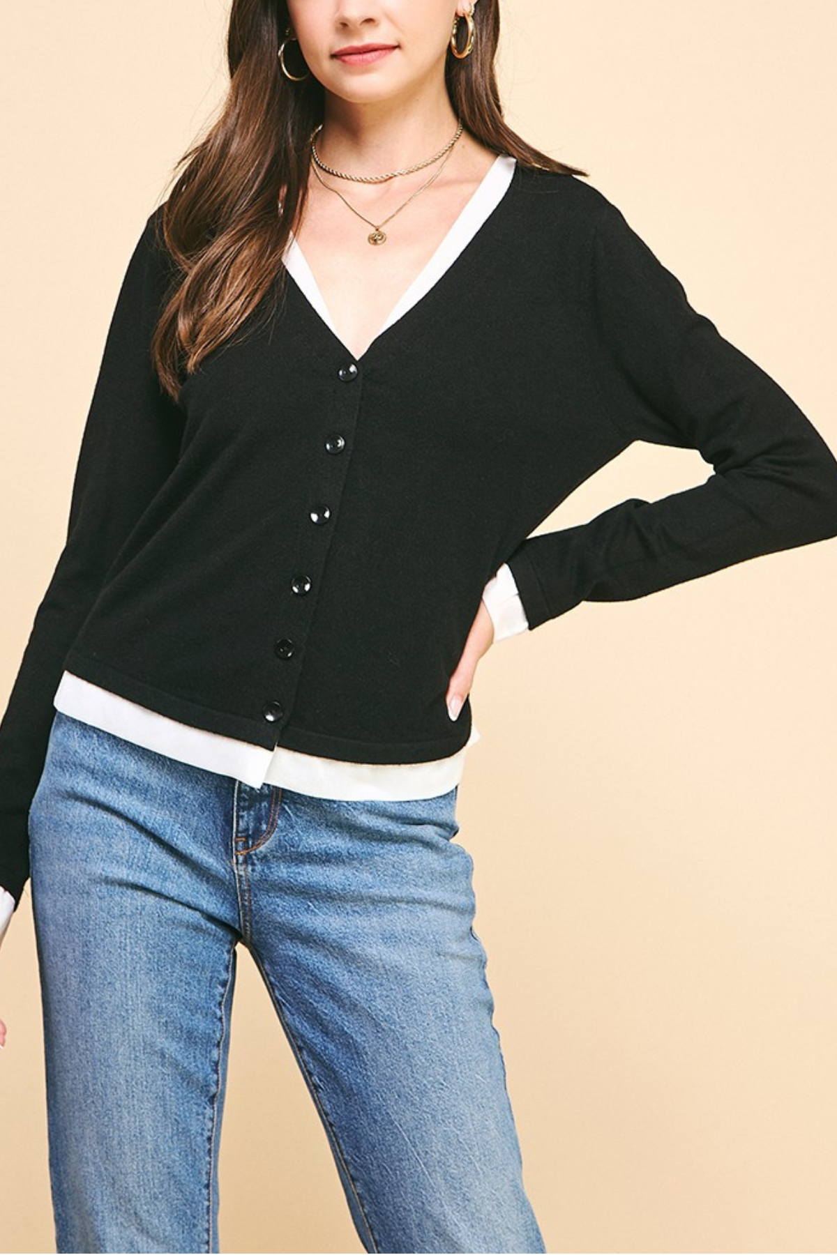 Combo Cardigan Top