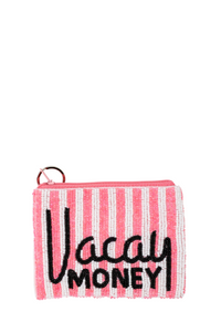 Vacay Money Beaded Coin Purse