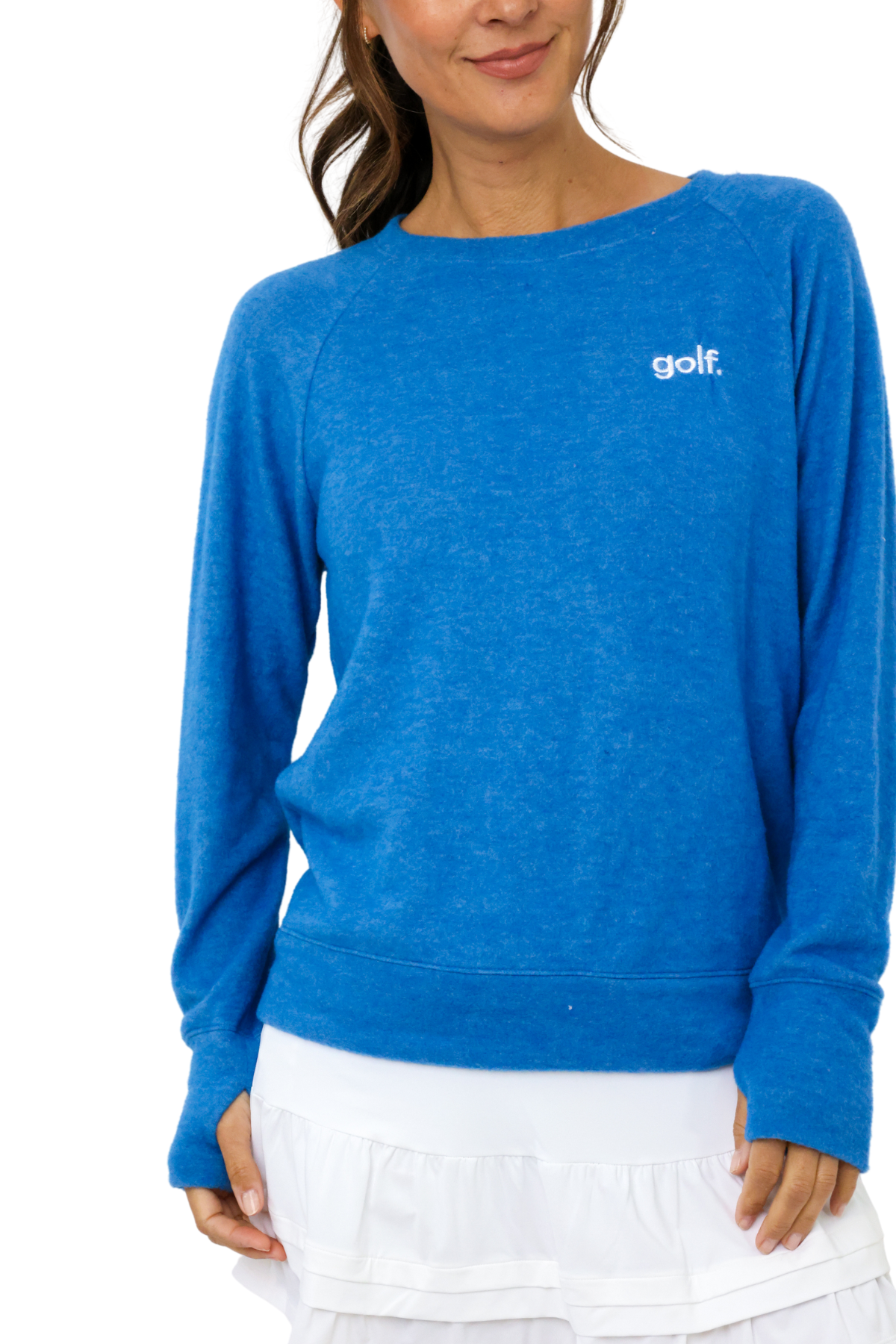 Embroidered Golf Lightweight Brushed Fleece Pullover Sweater
