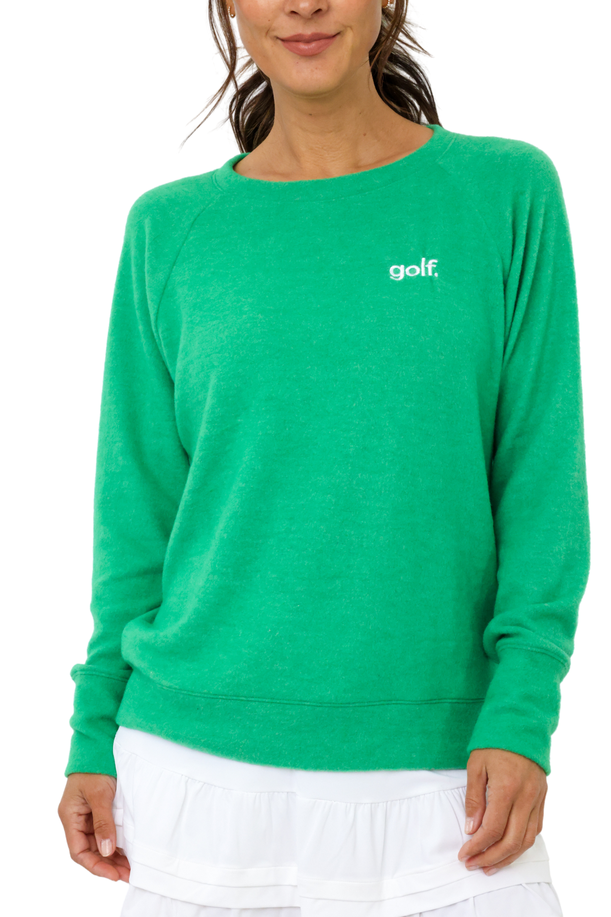 Embroidered Golf Lightweight Brushed Fleece Pullover Sweater