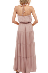 Maxi Halter Tiered Dress