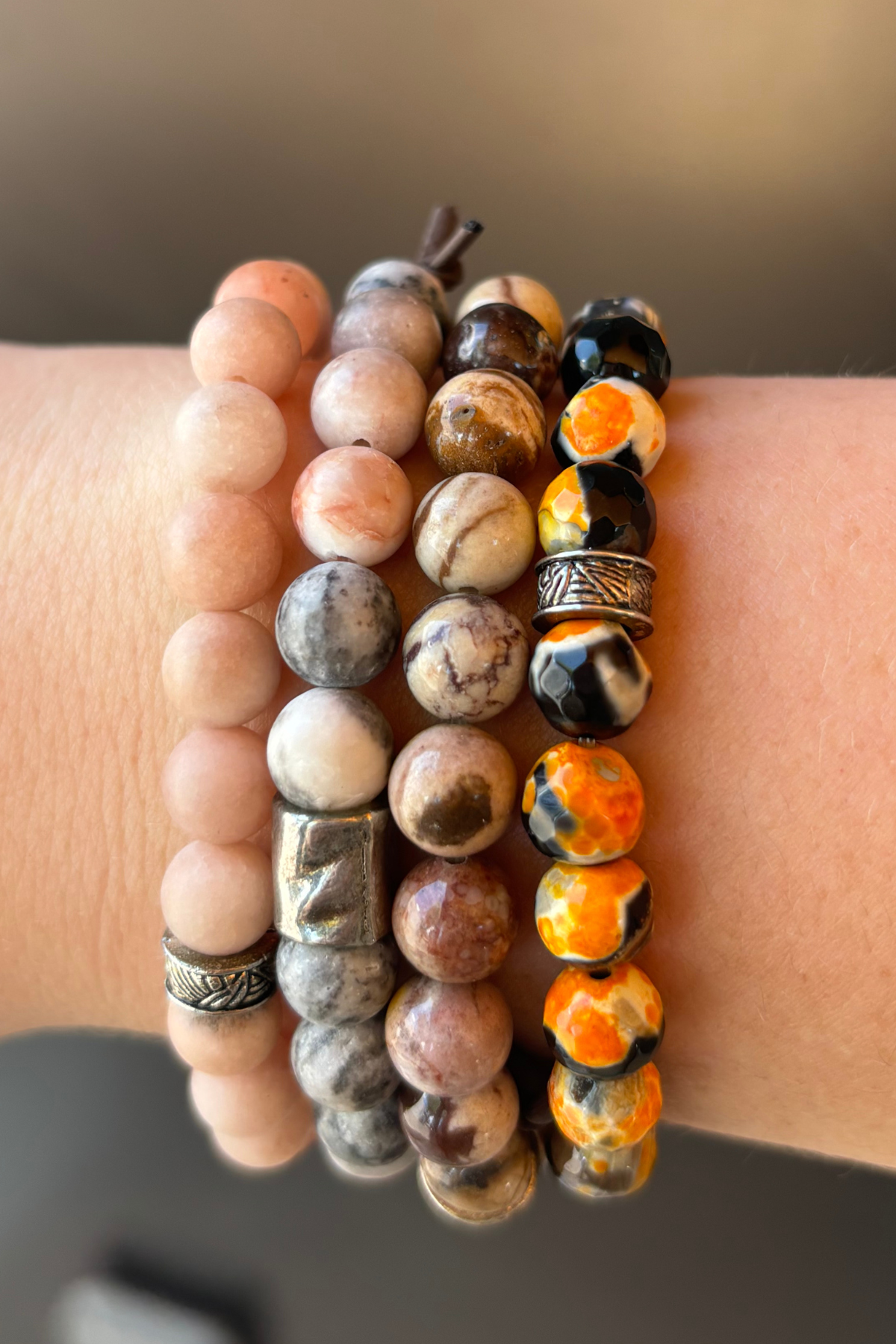 Lizou Chunky Stone Stack Bracelet