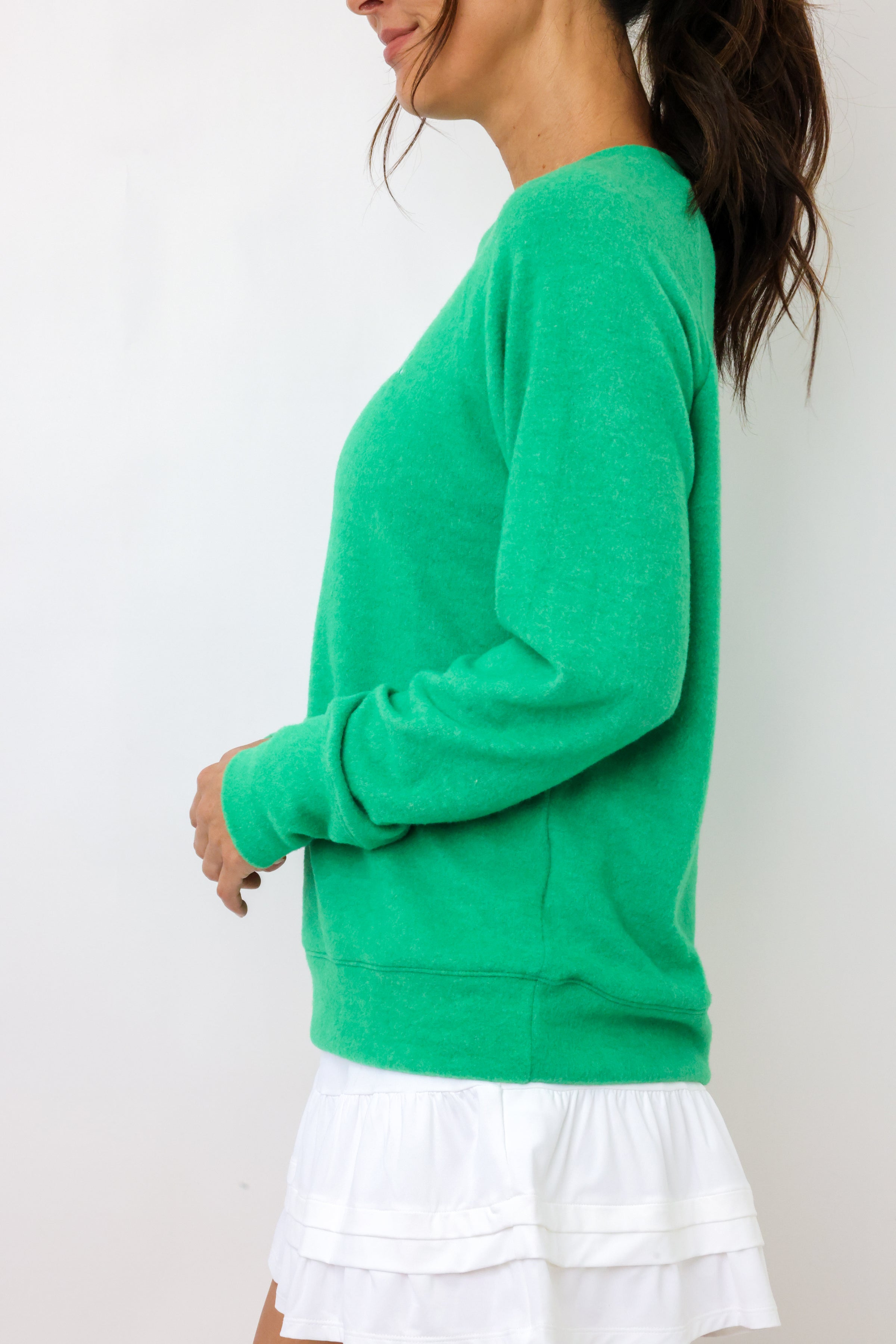 Embroidered Golf Lightweight Brushed Fleece Pullover Sweater