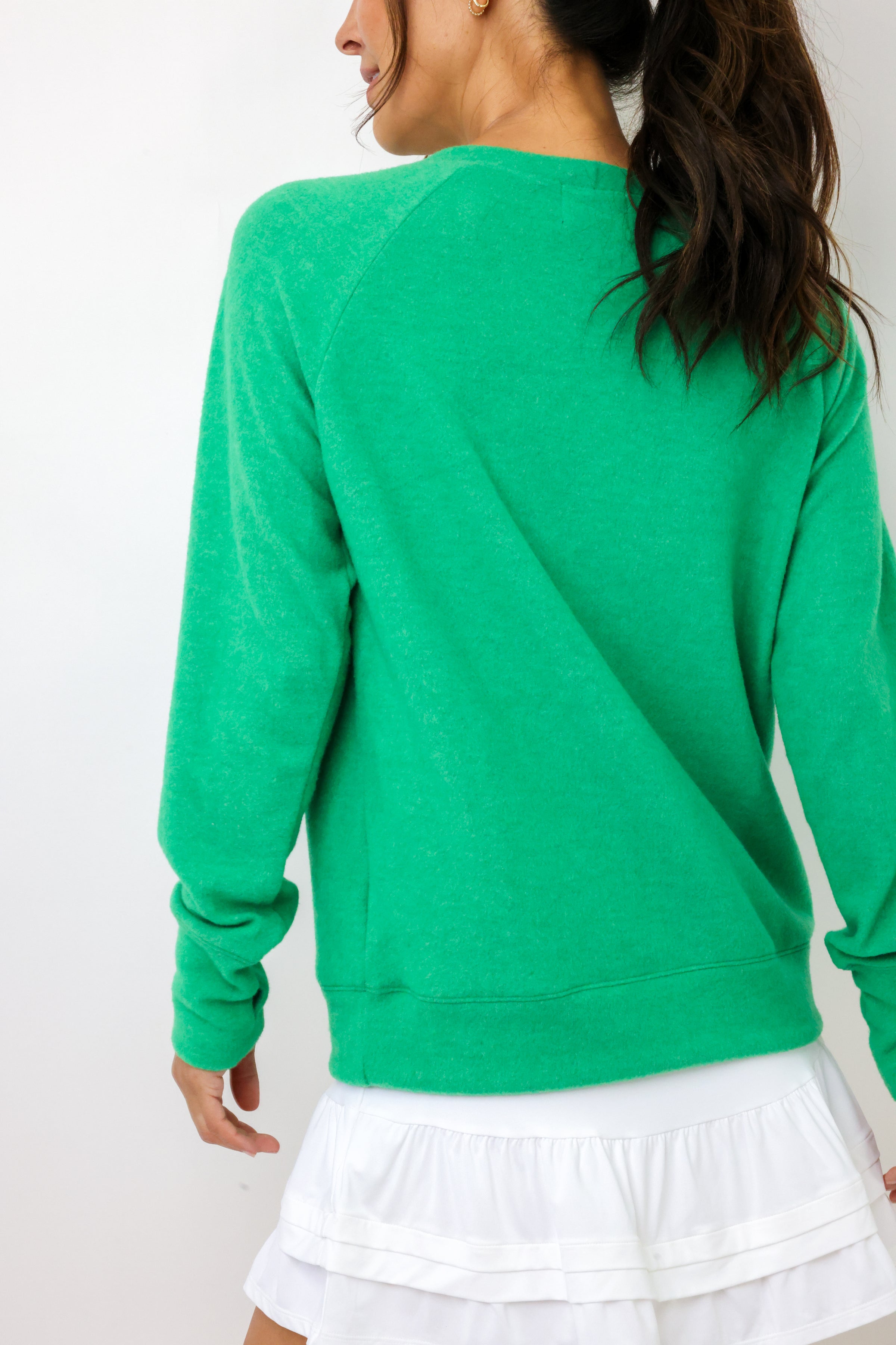 Embroidered Golf Lightweight Brushed Fleece Pullover Sweater