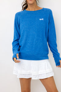 Embroidered Golf Lightweight Brushed Fleece Pullover Sweater