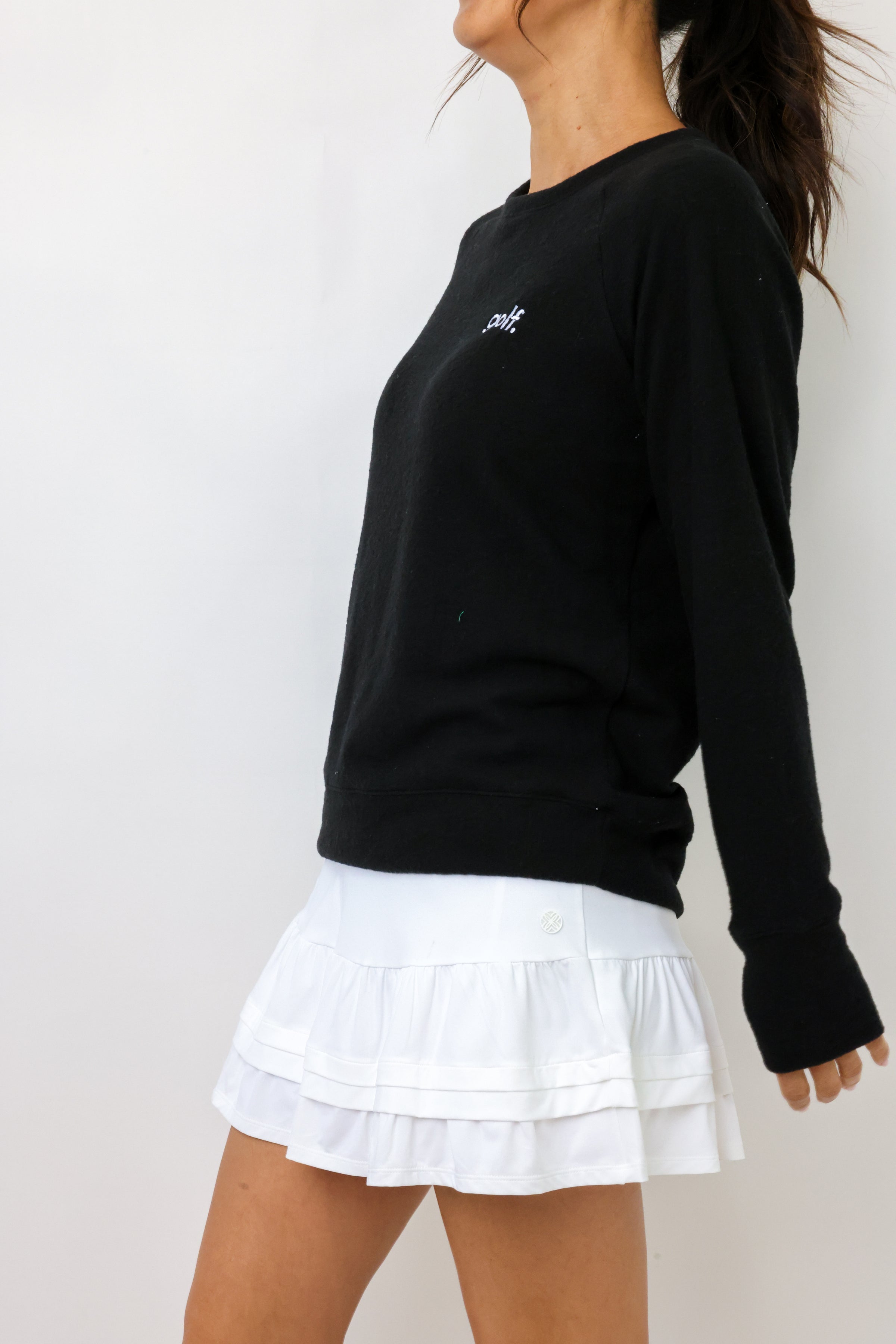 Embroidered Golf Lightweight Brushed Fleece Pullover Sweater