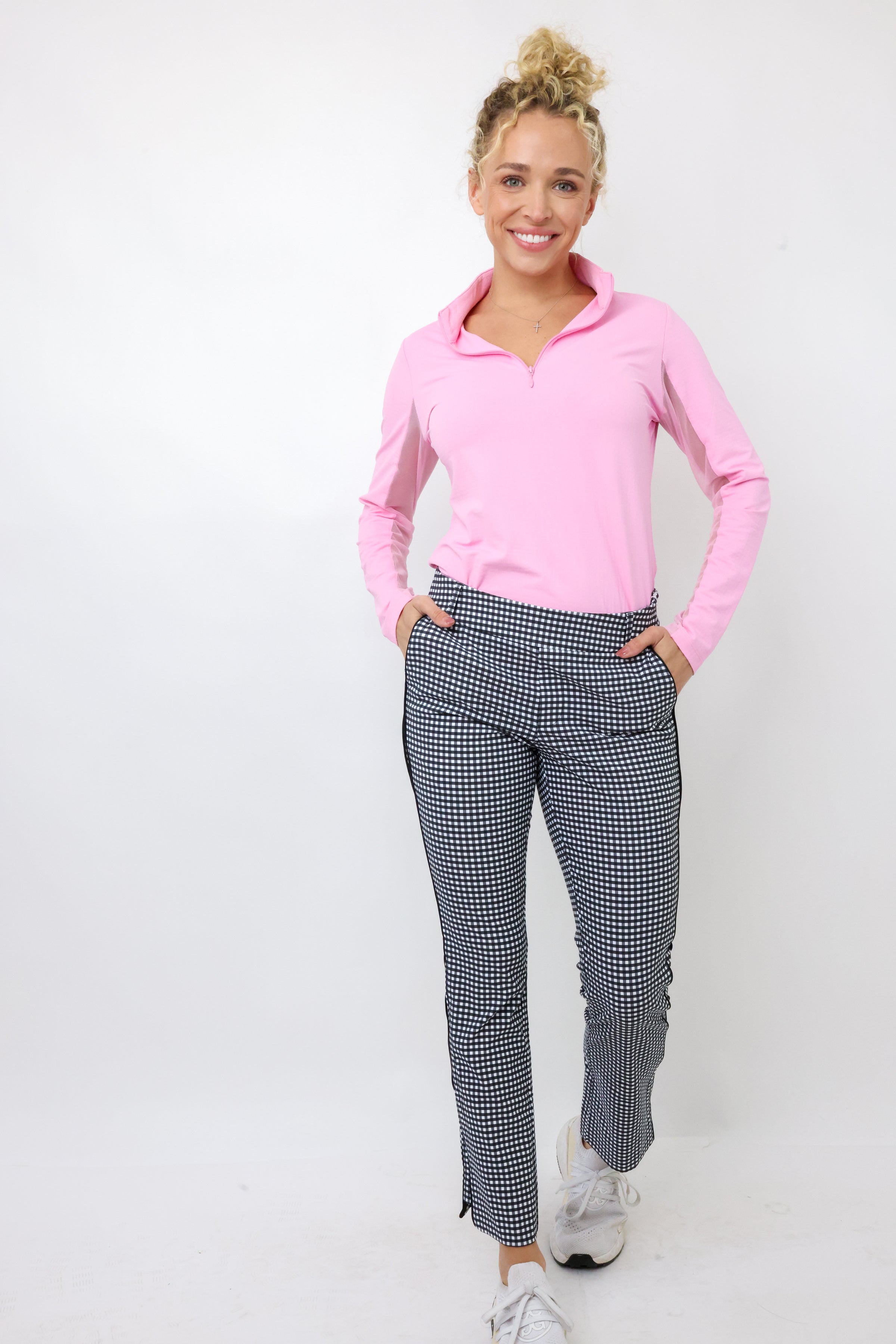 Golftini Checkered Stretch Ankle Pant