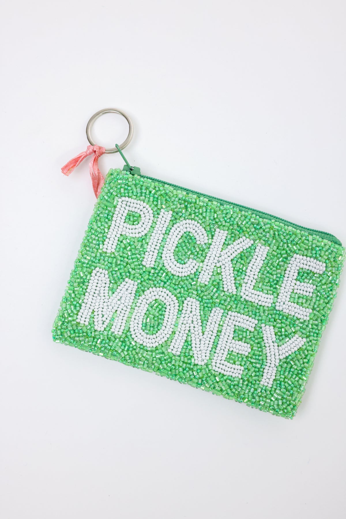 Pickle Money Beaded Coin Purse