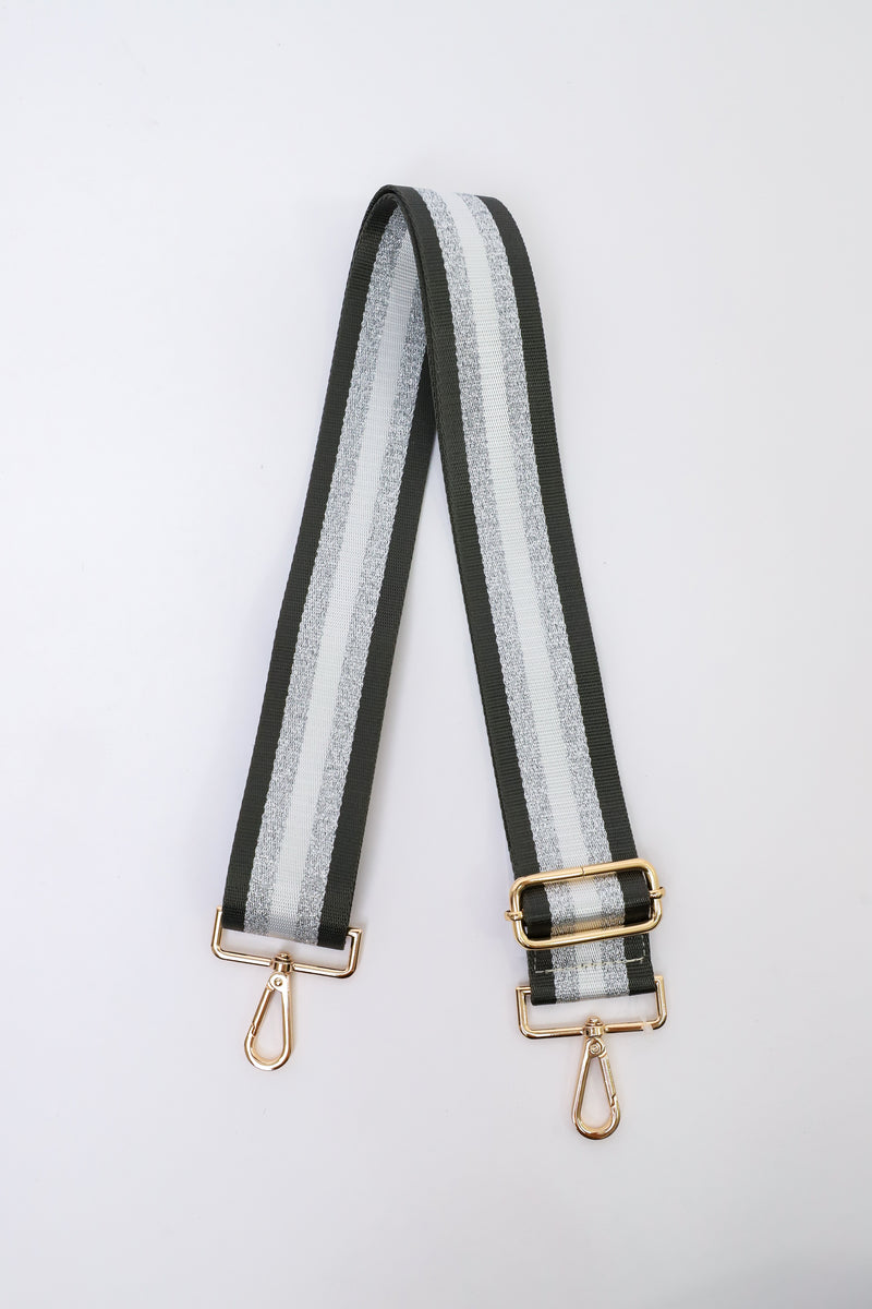 5 Stripe Neutrals Graphite Bag Strap