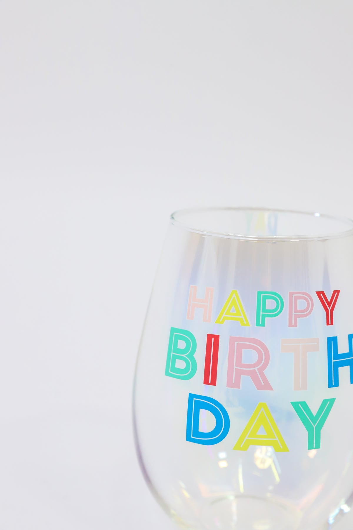Happy Birthday Stemless Wine Glass