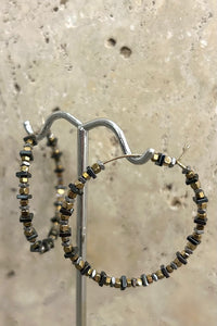 Beaded Medium Hoops