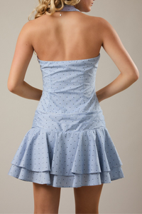 Halter Stripe Mini Dress