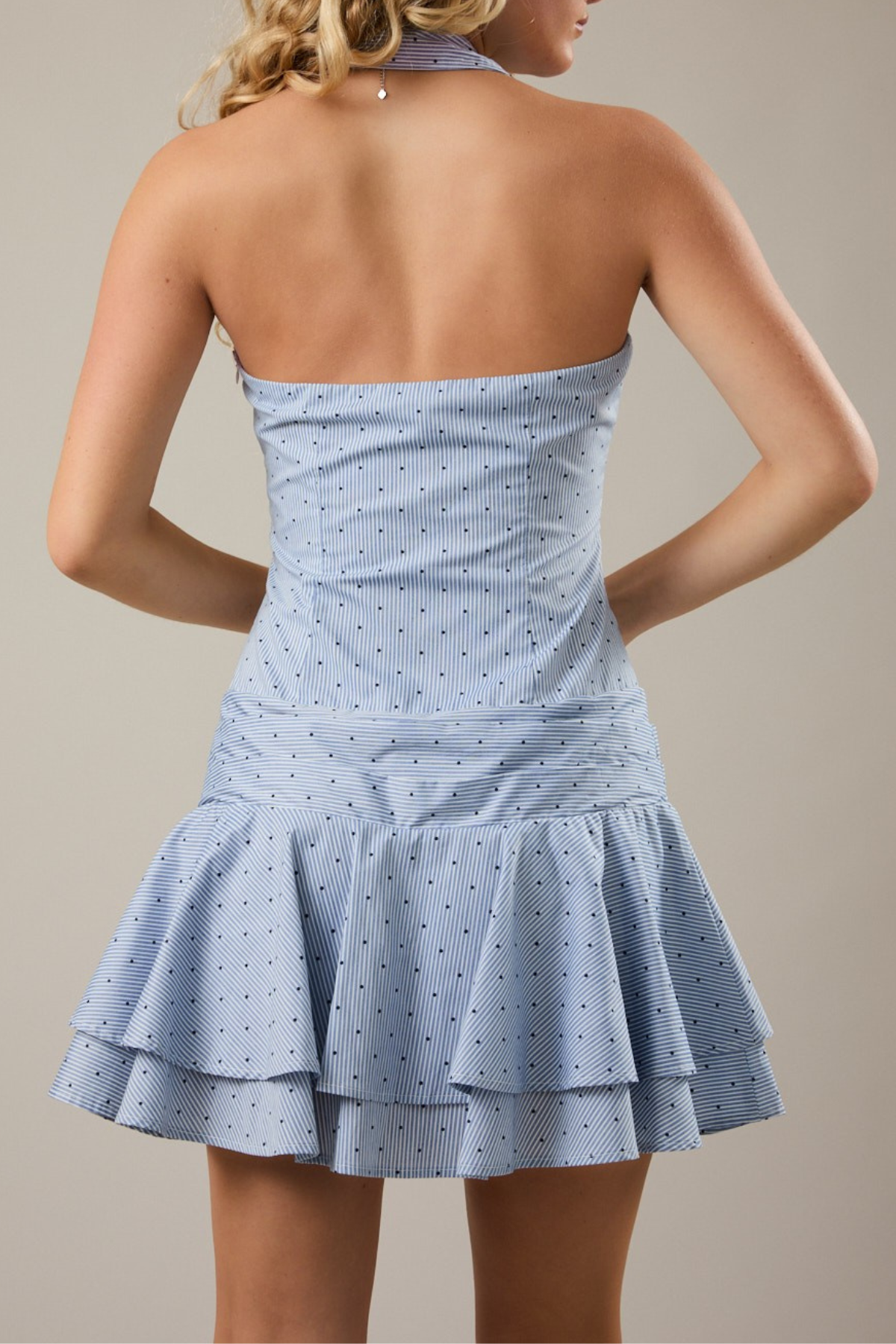 Halter Stripe Mini Dress