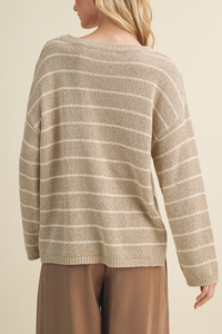 Stripe Knit Pullover Sweater