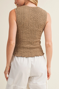 Sleeveless Textured Top