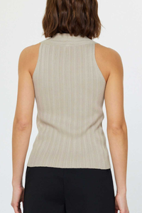 Pleated Sleeveless Sweater Top