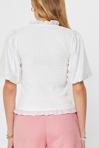 Puff Sleeve Smocked Top