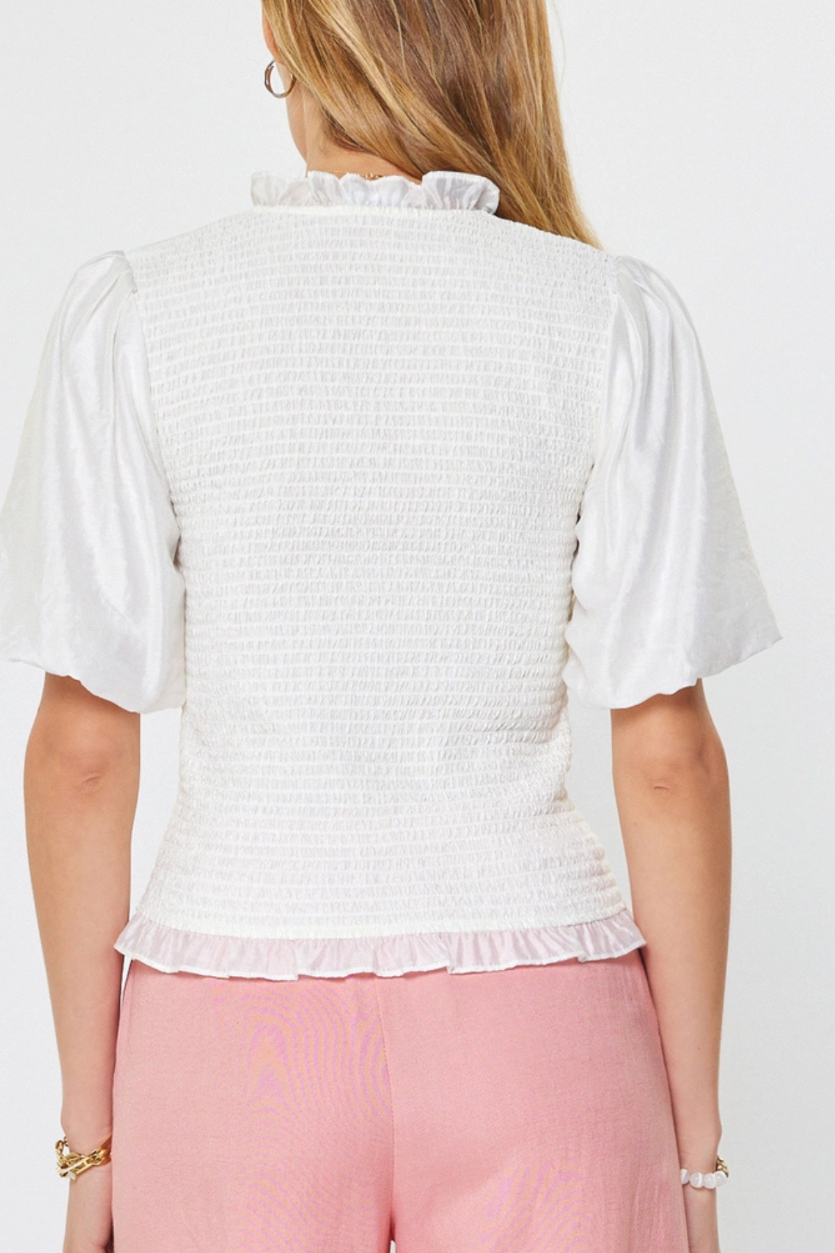 Puff Sleeve Smocked Top