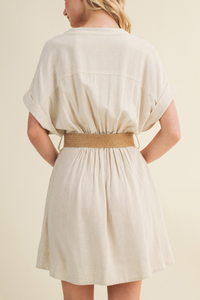Belted Button Down Dress