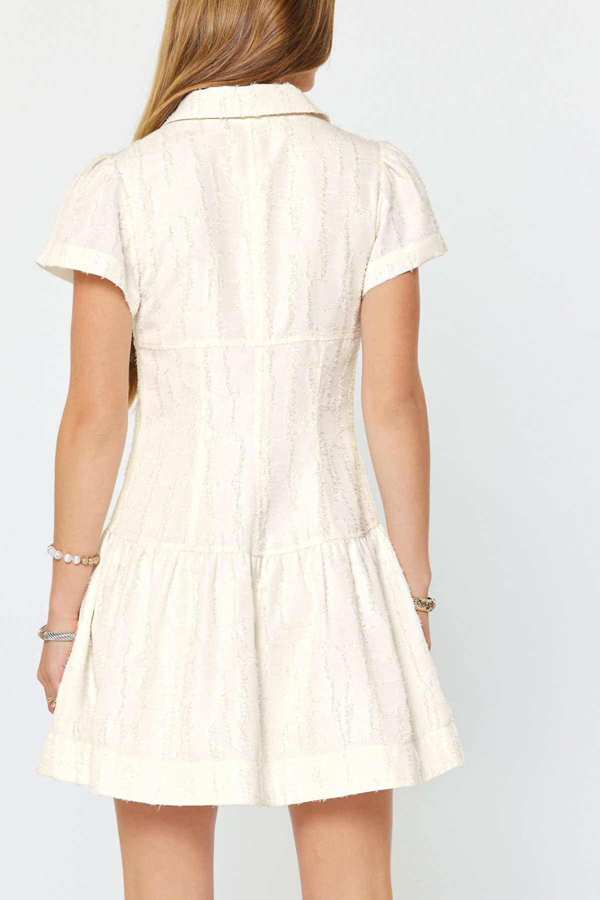 Textured Button Down Mini Dress