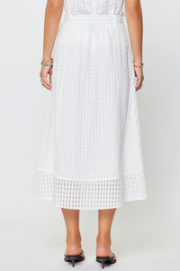 Asymmetric Hem A-Line Midi Skirt