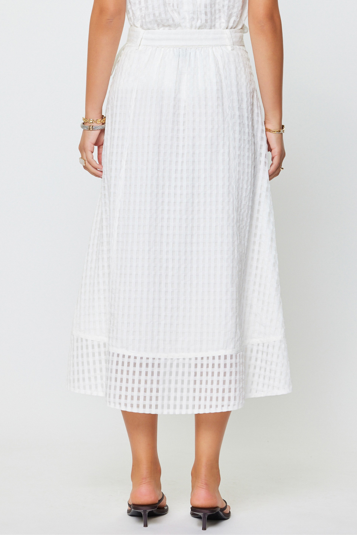 Asymmetric Hem A-Line Midi Skirt