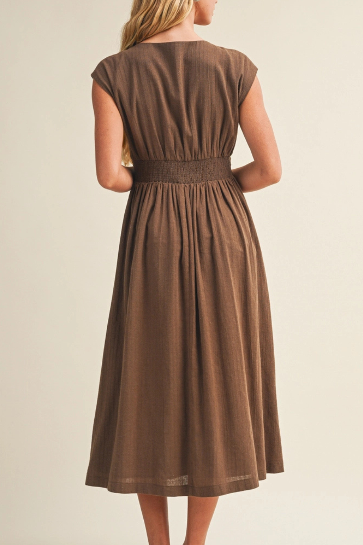 Twist-Front Flared Dress