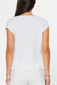 Drape Cowl Neck Cap Sleeve Top