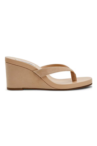 Suede Wedge Thong Sandal