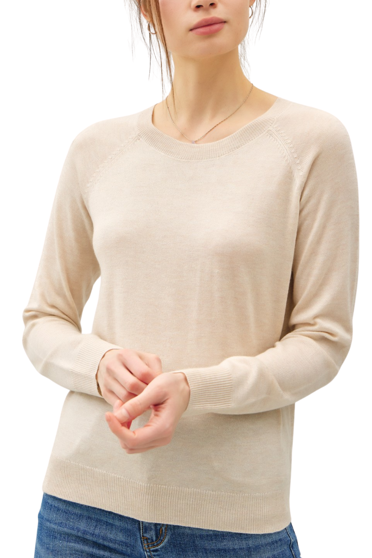 Wool Blended Raglan Sweater