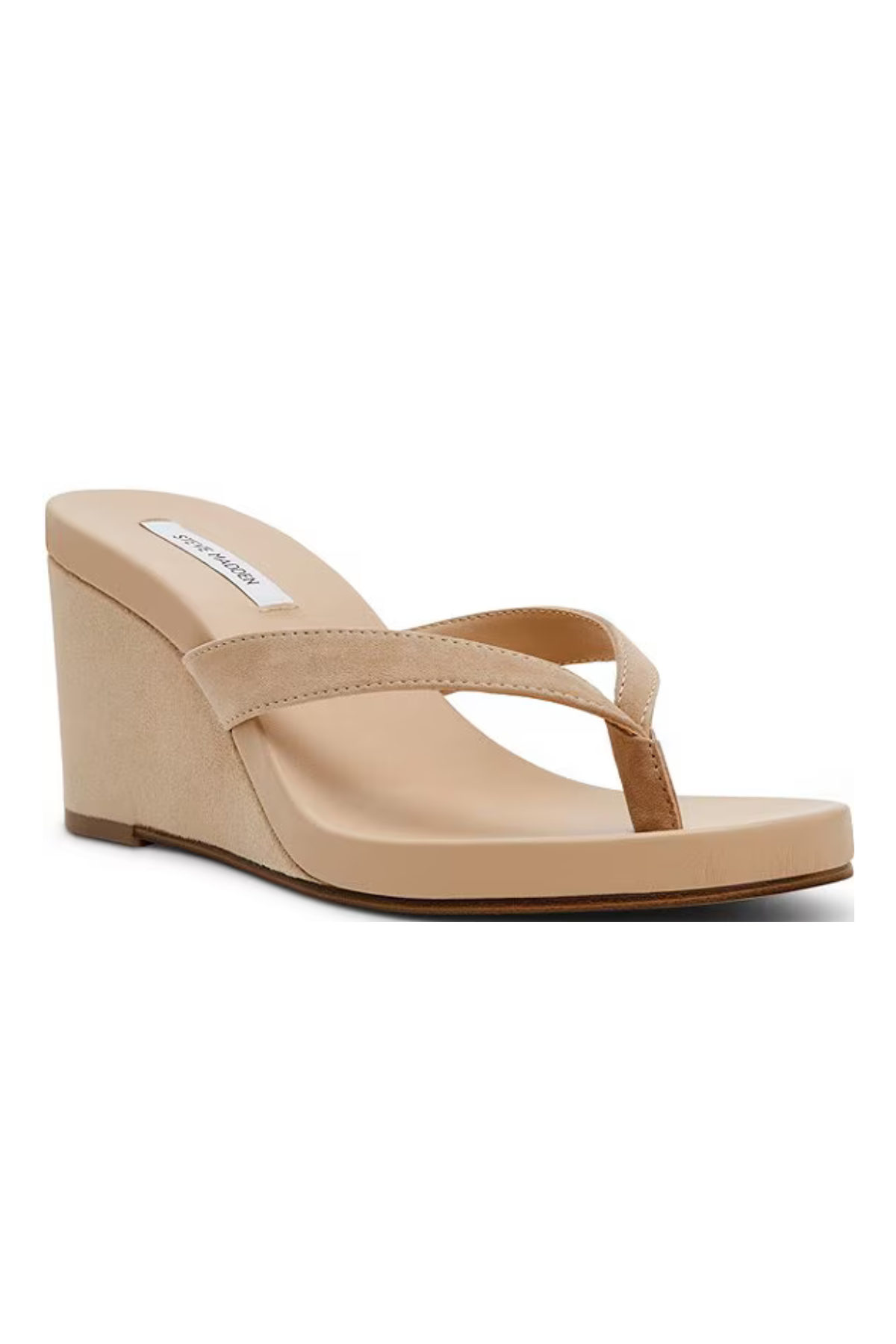Suede Wedge Thong Sandal