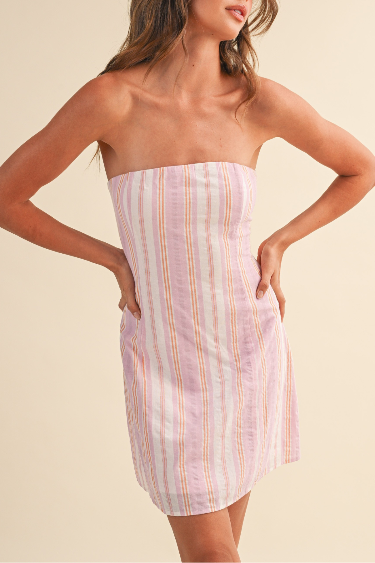 Stripe A Line Mini Dress