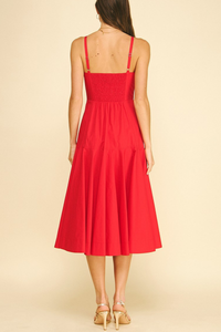 Halter Neck A-line Midi Dress