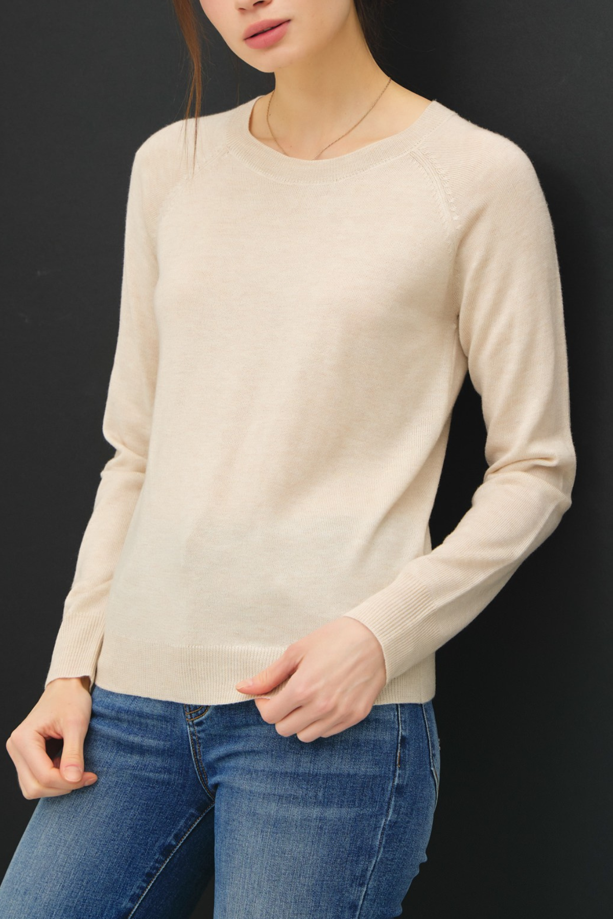 Wool Blended Raglan Sweater