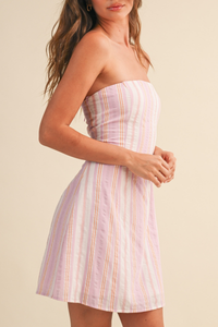 Stripe A Line Mini Dress