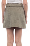 Faux Suede Mini Belted Skirt