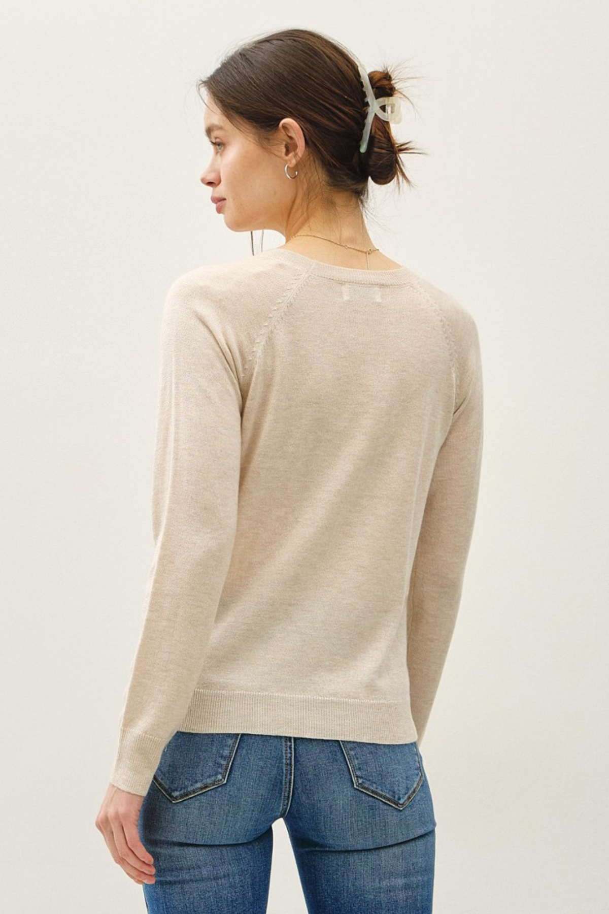 Wool Blended Raglan Sweater