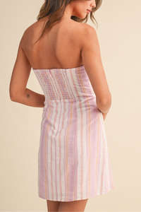 Stripe A Line Mini Dress
