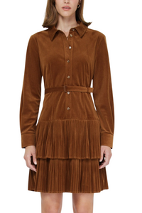 Pleated Tiered Mini Dress