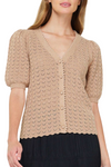 Short Sleeve Scalloped Cardigan Top