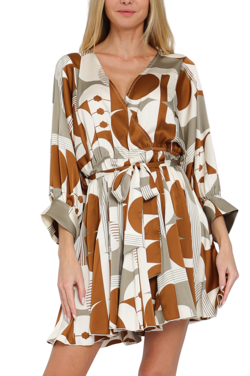 3/4 Dolman Sleeve Mini Dress