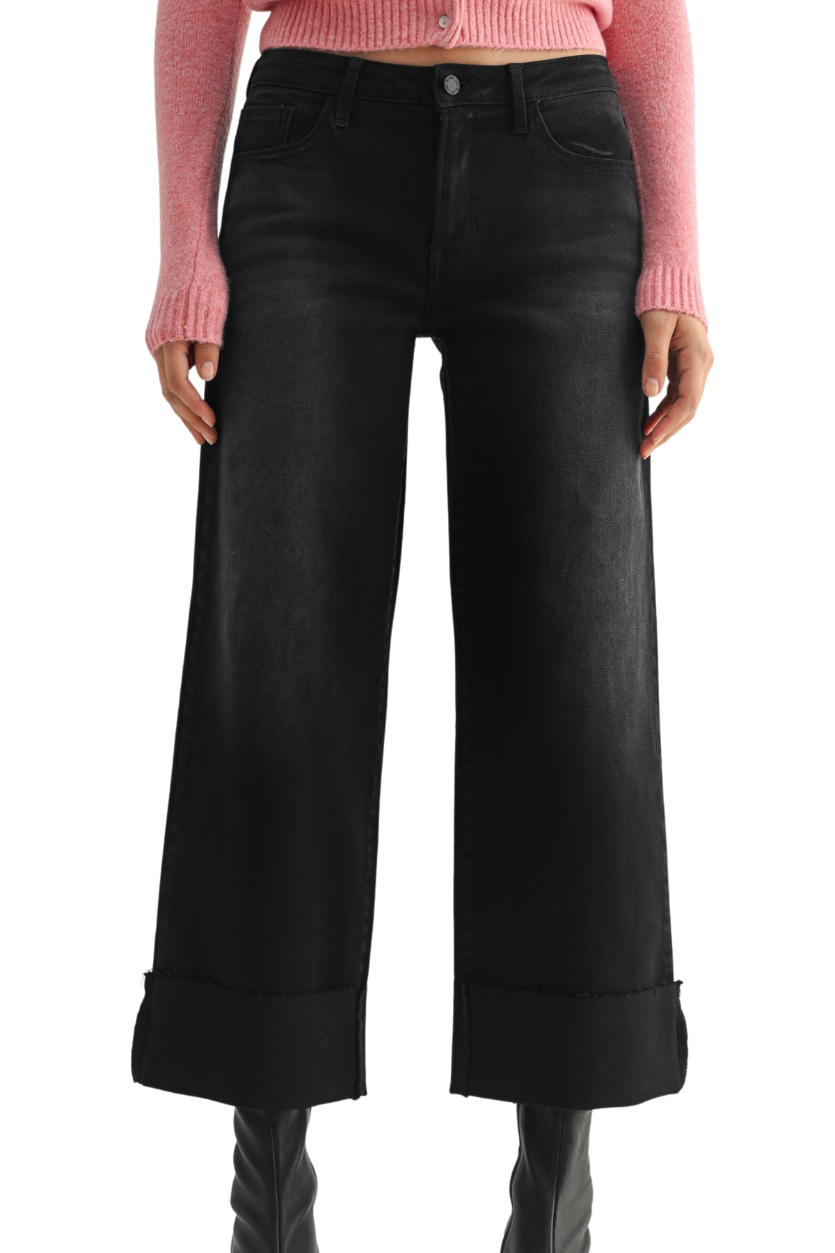 JBD Scissor Cuffed Slim Wide Leg