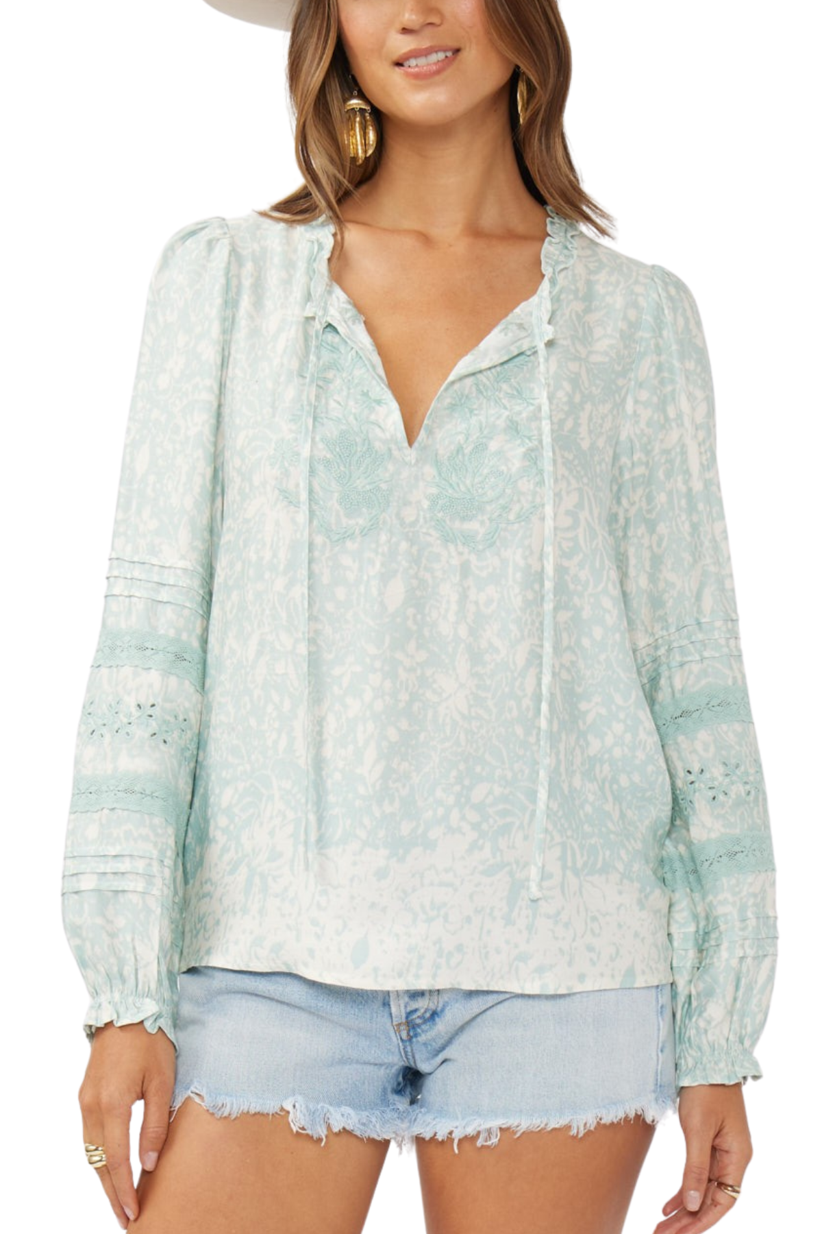 Floral Embroidered Long Sleeve Blouse