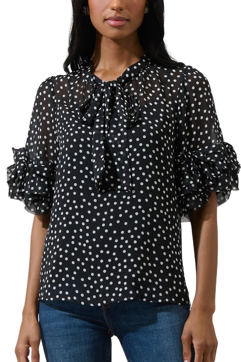 Sugar Lips Lida Tie Neck Top