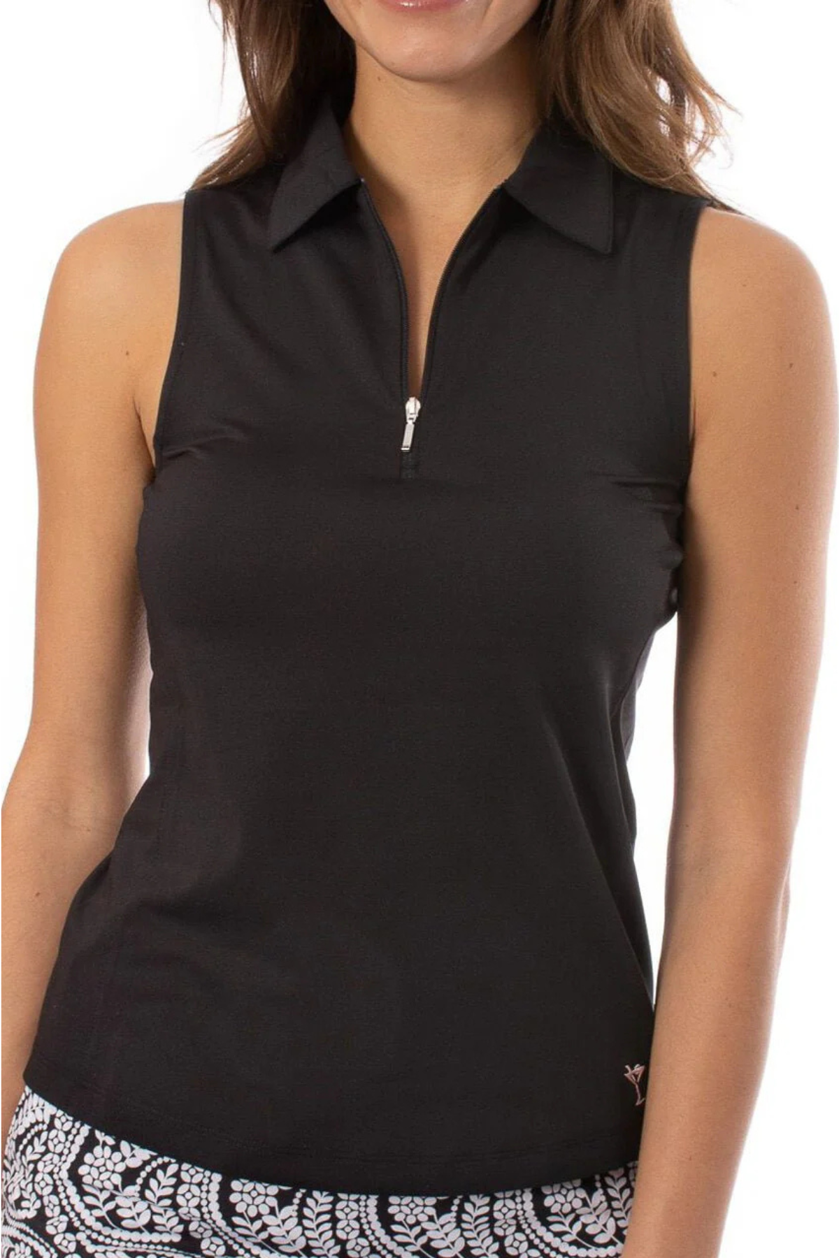 Golftini Sleeveless Zip Tech Polo