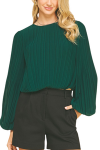 Pleated Woven Top