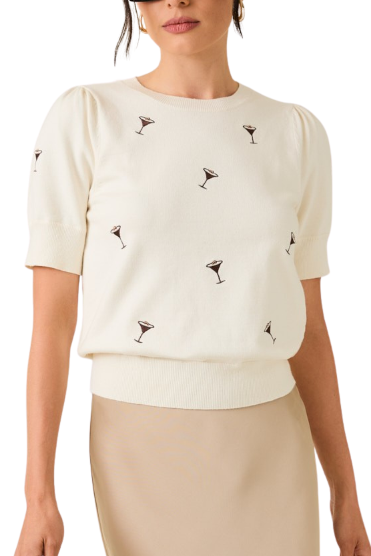 Espresso Martini Embroidered Knit Top
