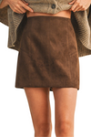 Fitted Suede Mini Skirt